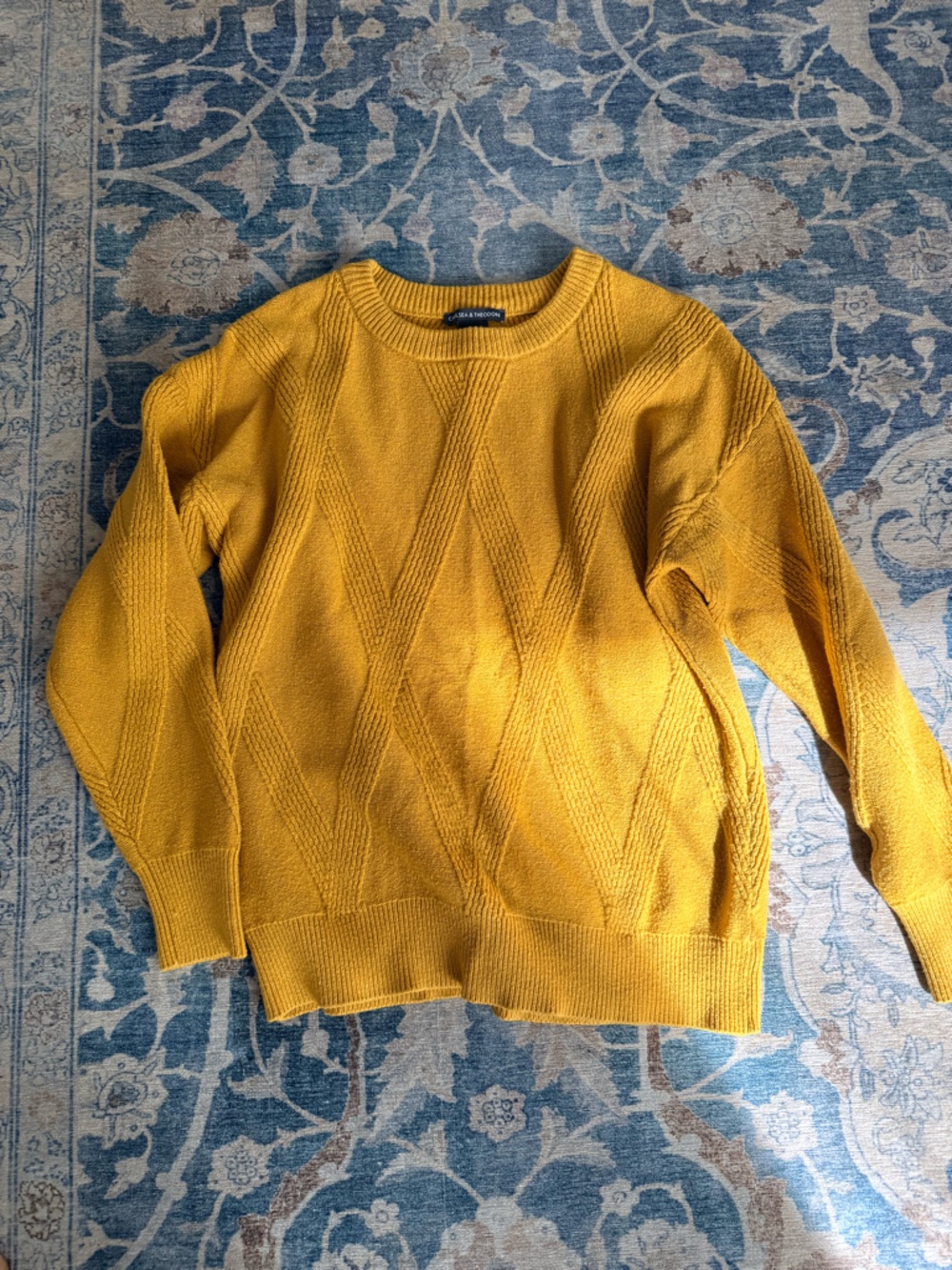 Chelsea & Theodore Mustard Yellow Knit Sweater